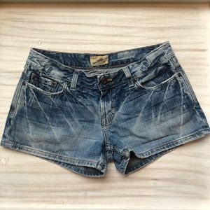 BKE Denim Low Rise Distressed Shorts